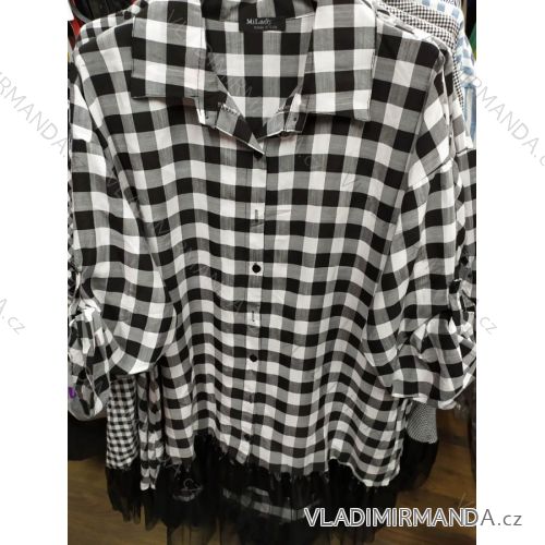 Šaty košeľové 3/4 dlhý rukáv dámske (uni s-m) TALIANSKÁ MÓDA IM920032
