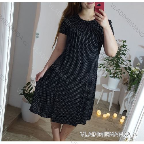 Šaty krátký rukáv dámské puntík (2XL-5XL) ITURECKÁ MODA TML203126-1