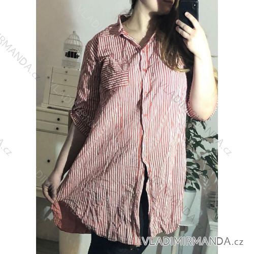 Košeľa dlhý rukáv dámska nadrozmerná (UNI XL-2XL) TALIANSKÁ MÓDA IM620033
