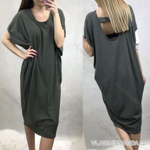 Šaty letní oversize krátký rukáv dámské bavlněné (L-4XL ONE SIZE) ITALSKÁ MÓDA IM421139B