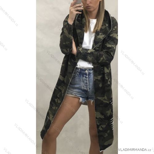Cardigan bavlněný s kapucňou dámsky maskáčoch (uni s/m/l) TALIANSKÁ MÓDA IM520045