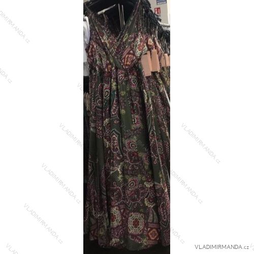 Šaty letné dlhé na ramienka dámske (UNI S / M) TALIANSKÁ MÓDA IMM20485