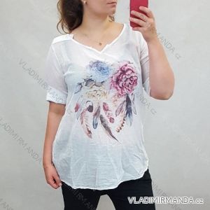 Halenka krátky rukáv dámske nadrozmerné (XL / 2XL) TALIANSKA MODA IM720300