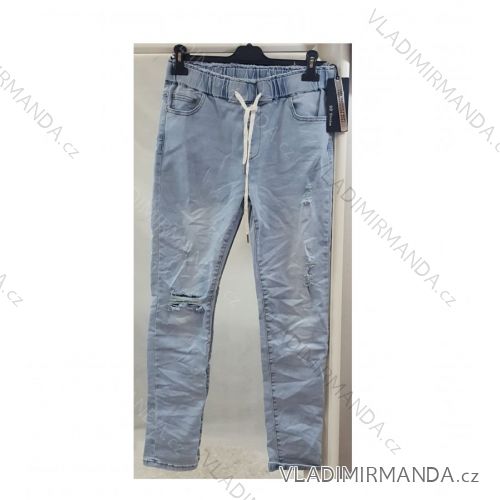 Rifle jeans dámske děrované (s-m-l-xl) ITALSKÁ MÓDA IM519411