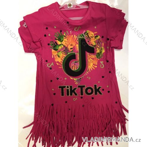 Tričko TikTok krátky rukáv detské dorast dievčenské (2-10 rokov) TURECKÁ VÝROBA TVB20116