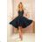300-5 PATRICIA - dress with longer back with lace neckline - green color