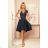 300-5 PATRICIA - dress with longer back with lace neckline - green color