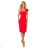 318-1 Midi dress with a nice neckline - red