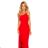 317-1 One shoulder long dress - red