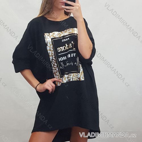 Tunika dlhý rukáv dámska nadrozmerná (UNI XL-2XL) TALIANSKÁ MÓDA IM720236