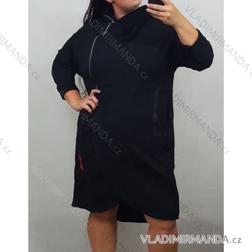 ŠATY ALÁ MIKINA PRODLOUŽENÁ DLOUHÝ RUKÁV DÁMSKÉ oversize (uni XL-XXL) ITALSKá MODA IMS20121