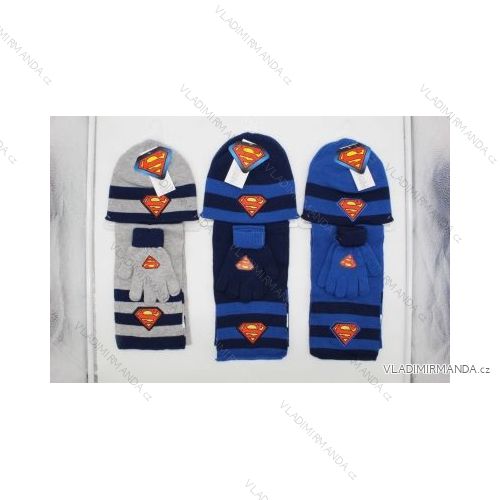 Set čepice, šála, rukavice superman dětský chlapecký (ONE SIZE) SETINO 780-701