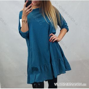 Šaty bavlněné dlouhý 3/4 rukáv dámské (XL/XXL ONE SIZE) ITALSKá MóDA IM521001