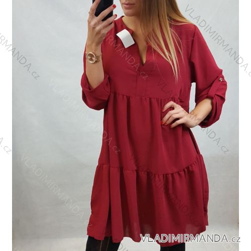 Šaty dlouhý 3/4 rukáv dámské (L/XL ONE SIZE) ITALSKÁ MÓDA IMD202505