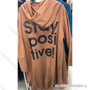 Cardigan bavlněný dlouhý rukáv s kapucí dámský (UNI S/M) ITALSKÁ MÓDA IMM201034