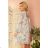 319-2 HANNAH chiffon dress with a neckline at the back - beige and blue boho pattern
