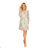 319-2 HANNAH chiffon dress with a neckline at the back - beige and blue boho pattern