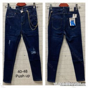 Rifle jeans push up dlhé damské nadrozmer (40-48) JEANS JWA20005