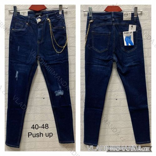 Rifle jeans push up dlhé damské nadrozmer (40-48) JEANS JWA20005