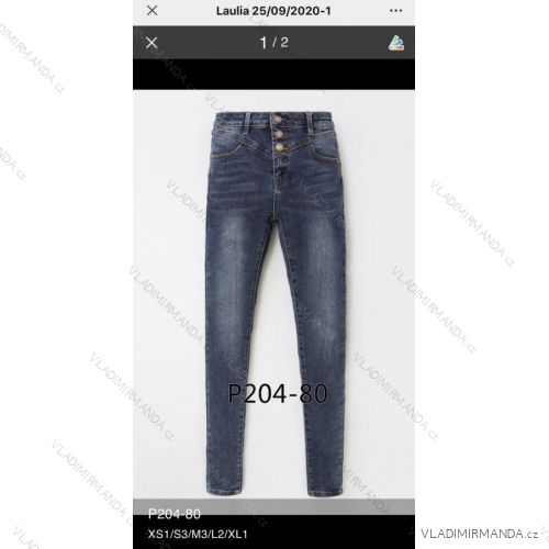 Rifle jeans vysoký pas dlhé damské (XS-XL) LAULIA JWA20091