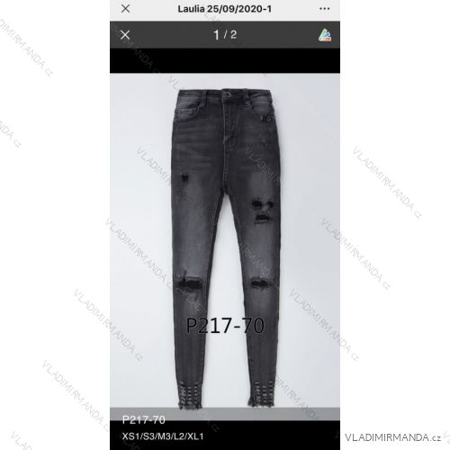 Rifle jeans vysoký pas dlhé damské (XS-XL) LAULIA JWA20093