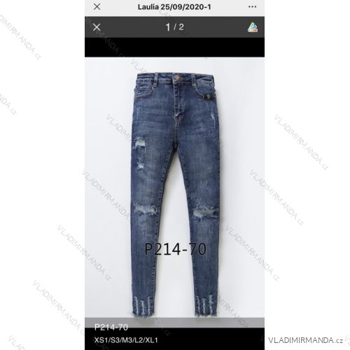 Rifle jeans vysoký pas dlhé damské (XS-XL) LAULIA JWA20094