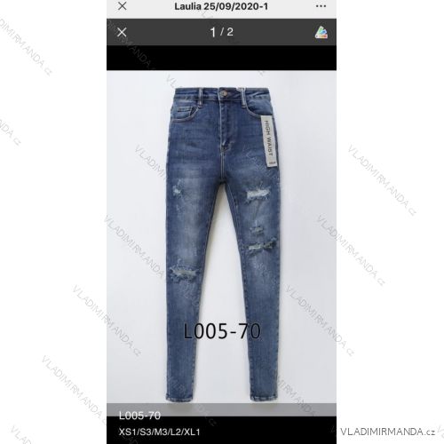 Rifle jeans vysoký pas dlhé damské (XS-XL) LAULIA JWA20100