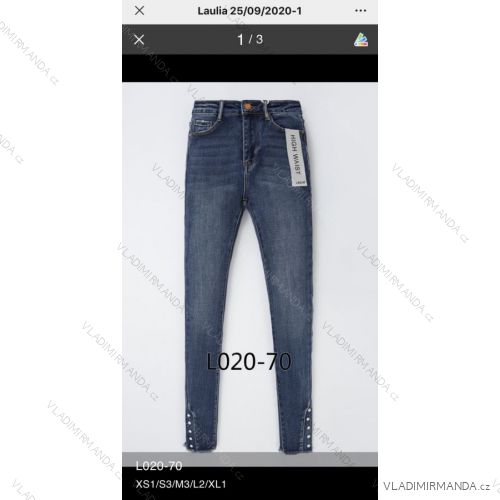 Rifle jeans vysoký pas dlhé damské (XS-XL) LAULIA JWA20106