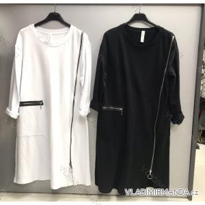 Šaty elegantní dlouhý rukáv dámské oversize (S/M/L ONE SIZE) ITALSKÁ MÓDA IMWD20461