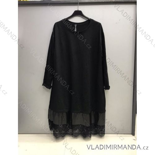 Šaty elegantní dlouhý rukáv dámské oversize (S/M/L ONE SIZE) ITALSKÁ MÓDA IMWD20471