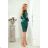 170-9 Lace dress with neckline - green