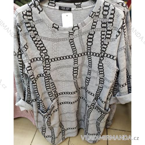 Šaty voľnočasové 3/4 dlhý rukáv dámske (uni xl-2xl) TALIANSKÁ MÓDA IM7201016