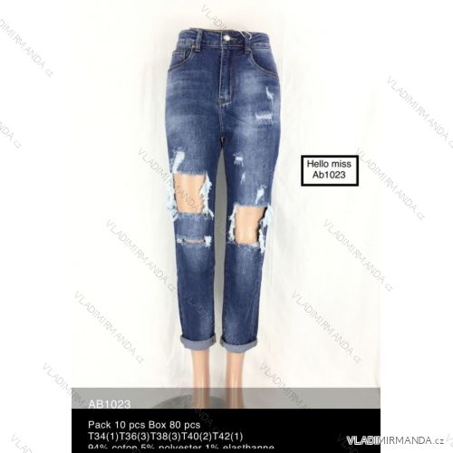 Rifle jeans dlhé trhané dámske (34-42) HELLO MISS MA520AB1023