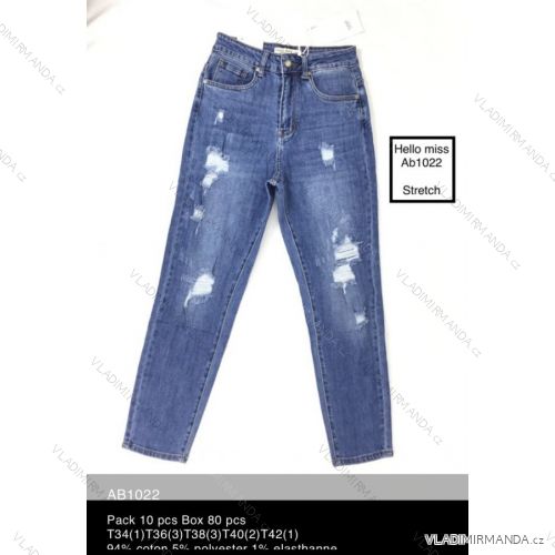 Rifle jeans dlhé trhané dámske (34-42) HELLO MISS MA520AB1022