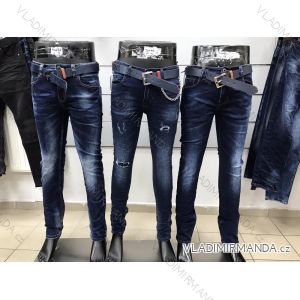 Rifle jeans dlhé s pásikom pánske (M-3XL/30-38) JEANS JWA20162