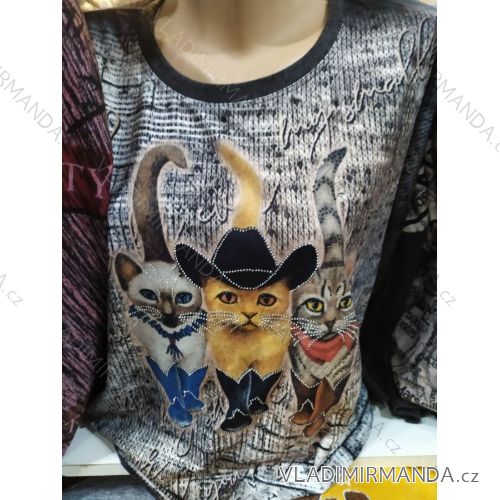 Tunika Tričko dlhý rukáv dámska nadrozměr (XL-XXL ONE SIZE) TURECKÁ MÓDA TME20122