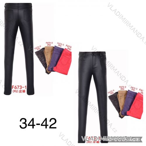 Legíny / Nohavice koženkové dlhé dámske (XS-XL) JEANS JWA20F673