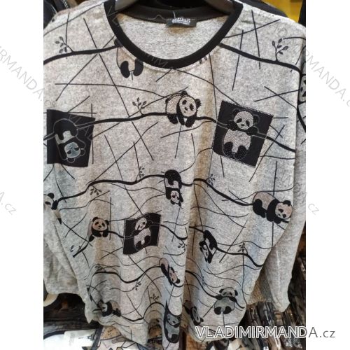 Tunika tričko s kamienkami dlhý rukáv dámska nadrozmerná (xl-2xl) TURECKÁ MÓDA TME20127