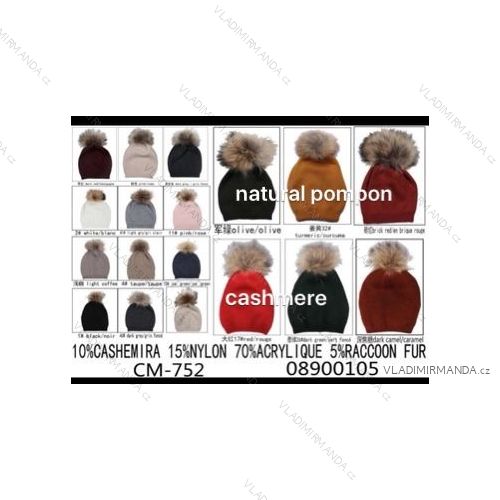 Čiapky zimné s brmbolcom dámska (ONE SIZE) TURECKÁ MÓDA TMWL20CM-752