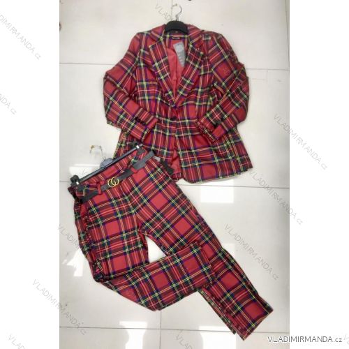 Nohavice elegantné dlhé s pásikom dámske (S-XL) TALIANSKÁ MÓDA IMWD201259