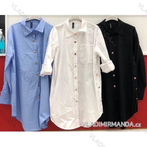Košele elegantná predĺžená dlhý rukáv dámska (S / M ONE SIZE) TALIANSKÁ MÓDA IMWG21003