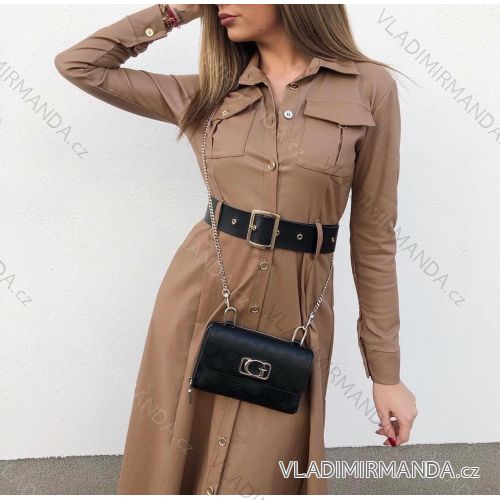 Šaty košeľové dlhý rukáv dámske (S-XL) TALIANSKÁ MÓDA IMWD21458