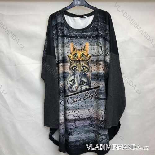 Tunika tričko dlhý rukáv dámska nadrozmerná (xl-2xl ONE SIZE) TURECKÁ MÓDA TME20126