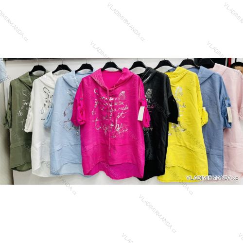 Tričko / Tunika oversize krátky rukáv dámske (S / M ONE SIZE) TALIANSKÁ MÓDA IMWH21057/02