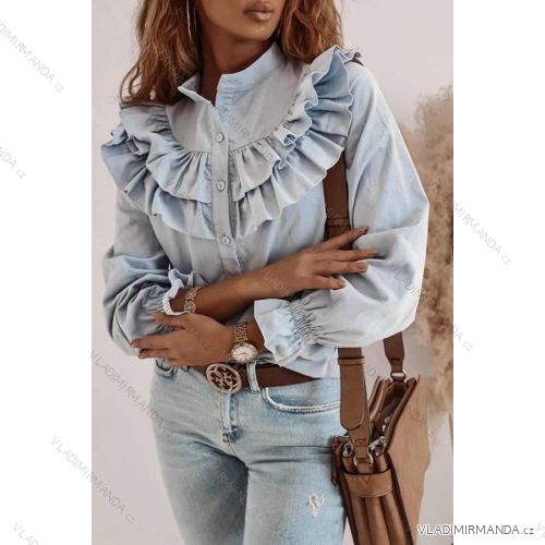 Košile elegantní dlouhý rukáv dámská (S/M ONE SIZE) ITALSKÁ MÓDA IMWA21094