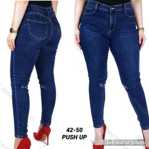 Rifle jeans push up dlouhé dámské nadrozměrné (42-50) RE-DRESS RED212234