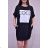 Šaty mikinové oversize krátky rukáv dámske (s / m one size) TALIANSKÁ MÓDA IMM211592
