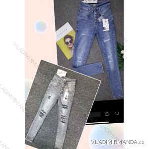 Nohavice rifle jeans dlhé trhané dámske (XS-XL) M.SARA MRS21S5098-A