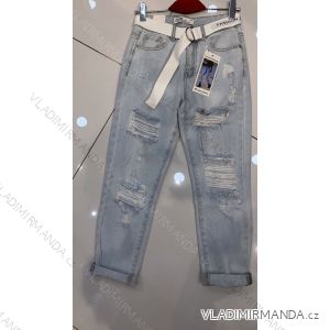 Nohavice rifle jeans s opaskom dlhé trhané dámske (XS-XL) M.SARA MRS213717