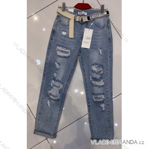 Nohavice rifle jeans s opaskom dlhé trhané dámske (XS-XL) M.SARA MRS213718